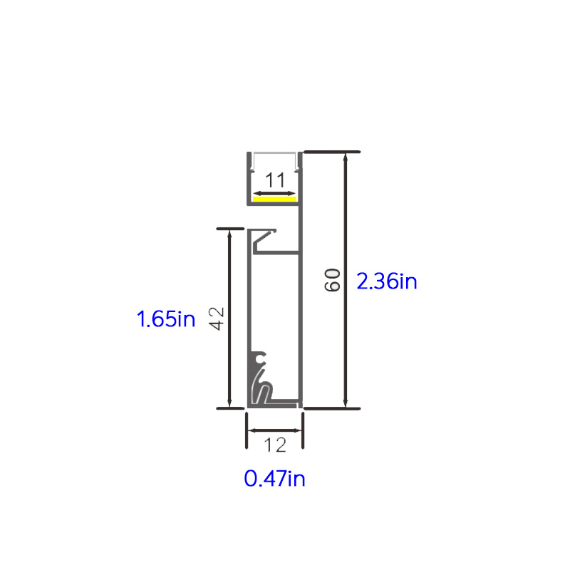 Surface Mount Up Lighted LED Black Base Board Molding For 10mm Strip Surface Mount Up Lighted LED Black Base Board Molding For 10mm Strip